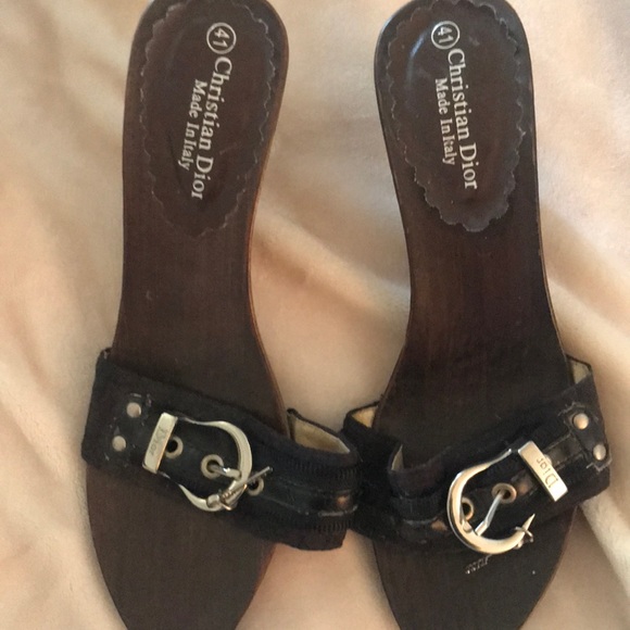 Vintage never worn CD wood sandals - Picture 1 of 6